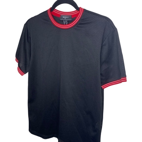 Forever 21 Men Jersey-like shirt - Black/Red/White - XS - Picture 3 of 8